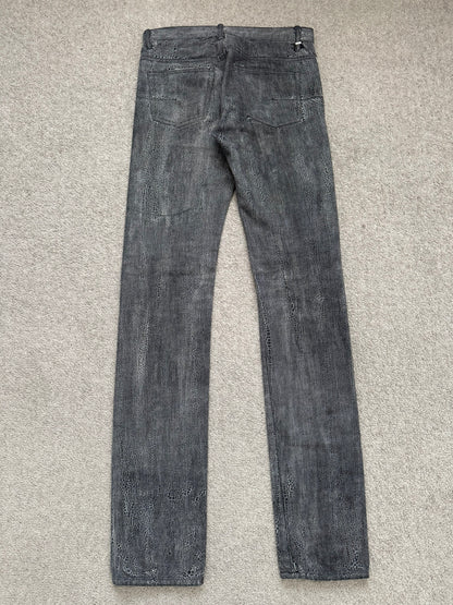 AW08 Dior Homme by Kris Van Assche Batik Wash Spiderweb Denim Jeans