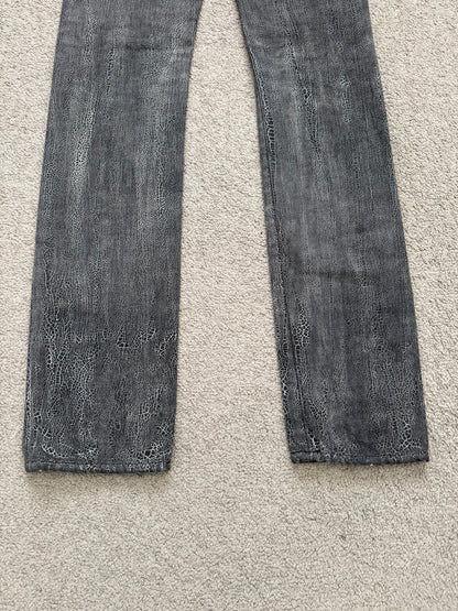 AW08 Dior Homme by Kris Van Assche Batik Wash Spiderweb Denim Jeans
