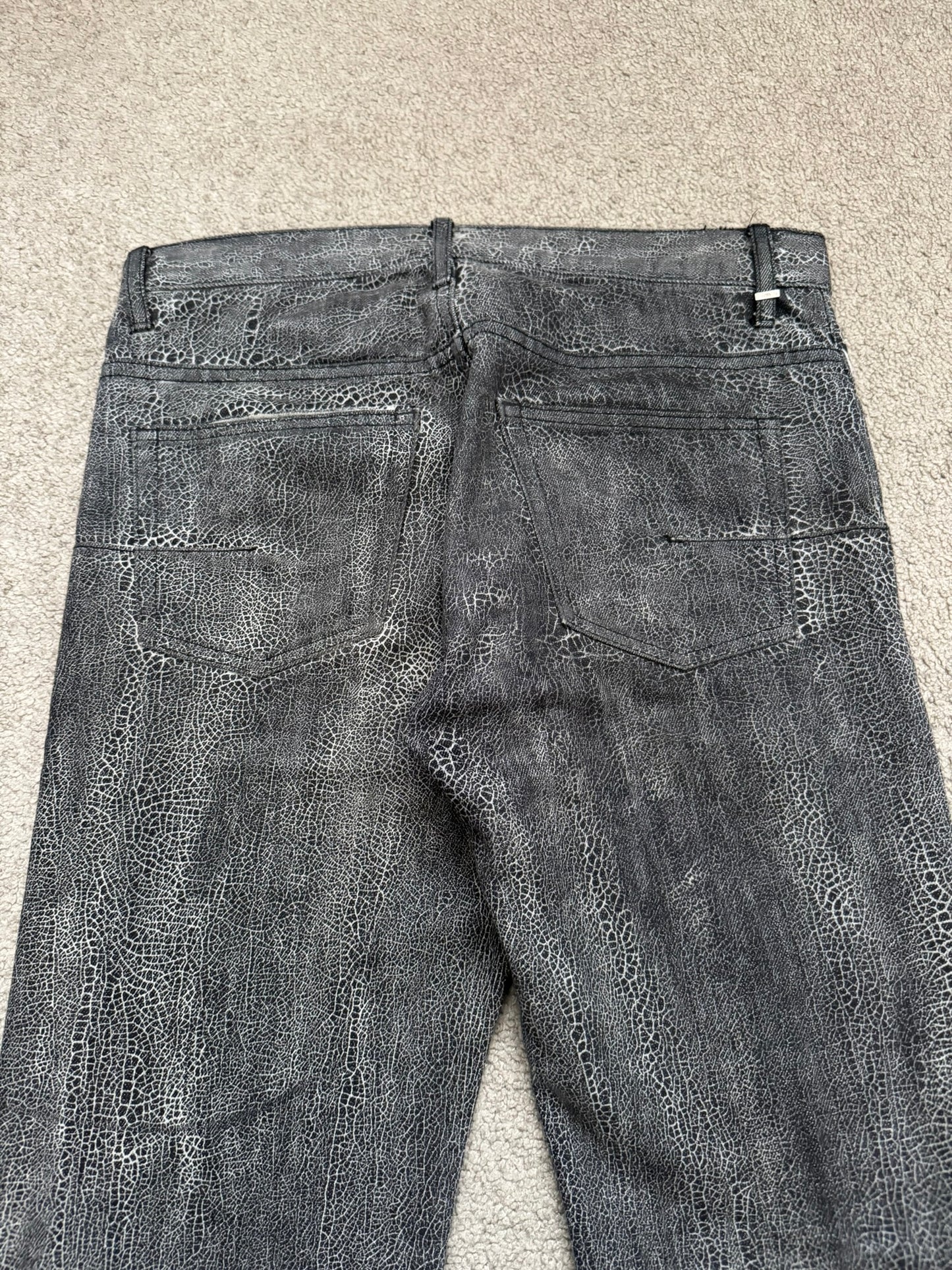 AW08 Dior Homme by Kris Van Assche Batik Wash Spiderweb Denim Jeans