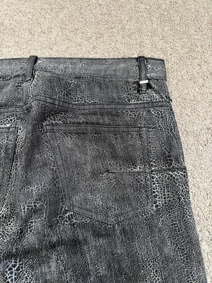AW08 Dior Homme by Kris Van Assche Batik Wash Spiderweb Denim Jeans