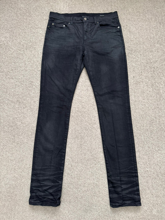 FW15 Saint Laurent by Hedi Slimane "Nightrider" Black Wax D02 Denim Jeans