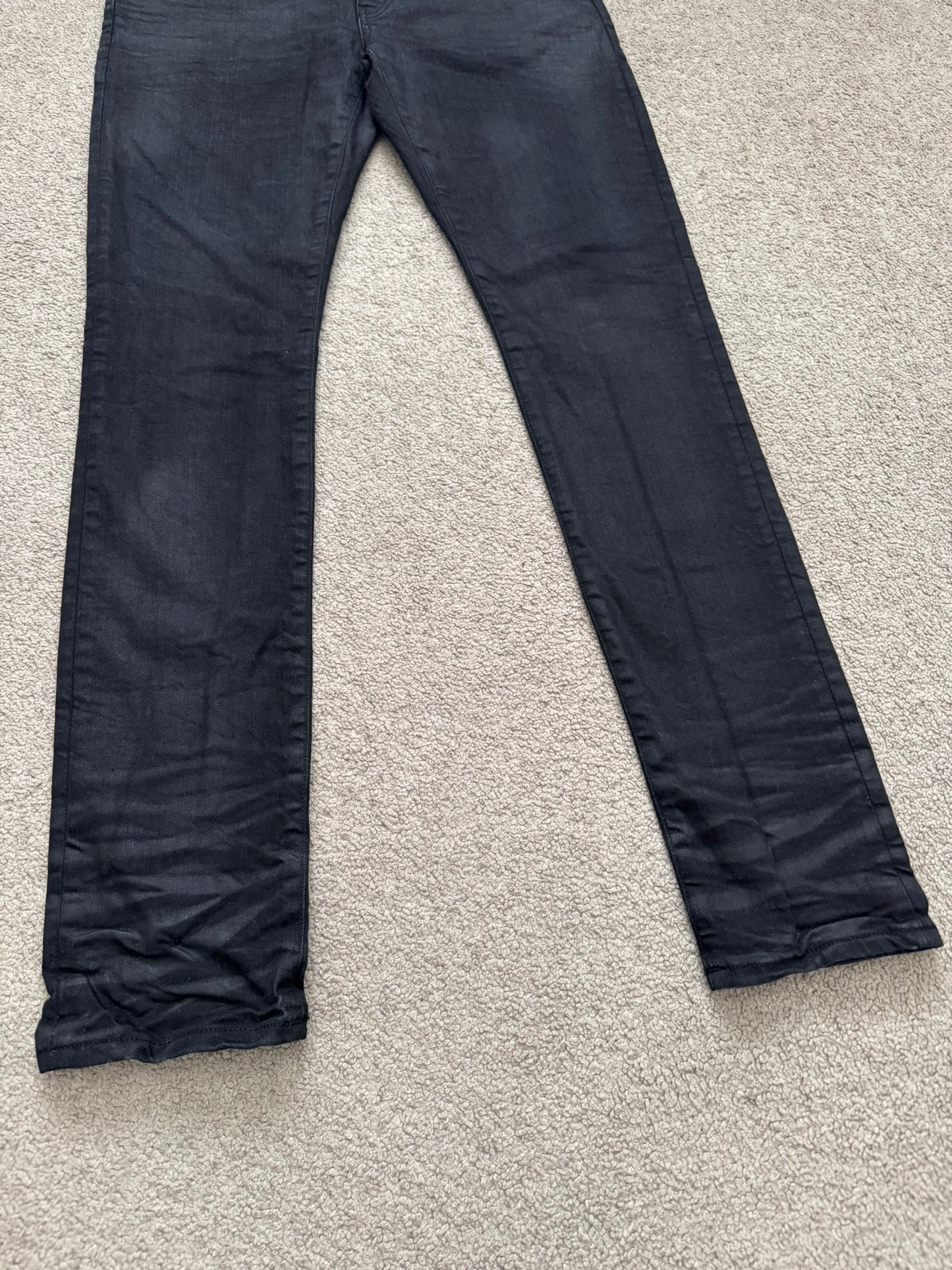 FW15 Saint Laurent by Hedi Slimane "Nightrider" Black Wax D02 Denim Jeans