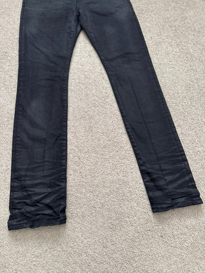 FW15 Saint Laurent by Hedi Slimane "Nightrider" Black Wax D02 Denim Jeans