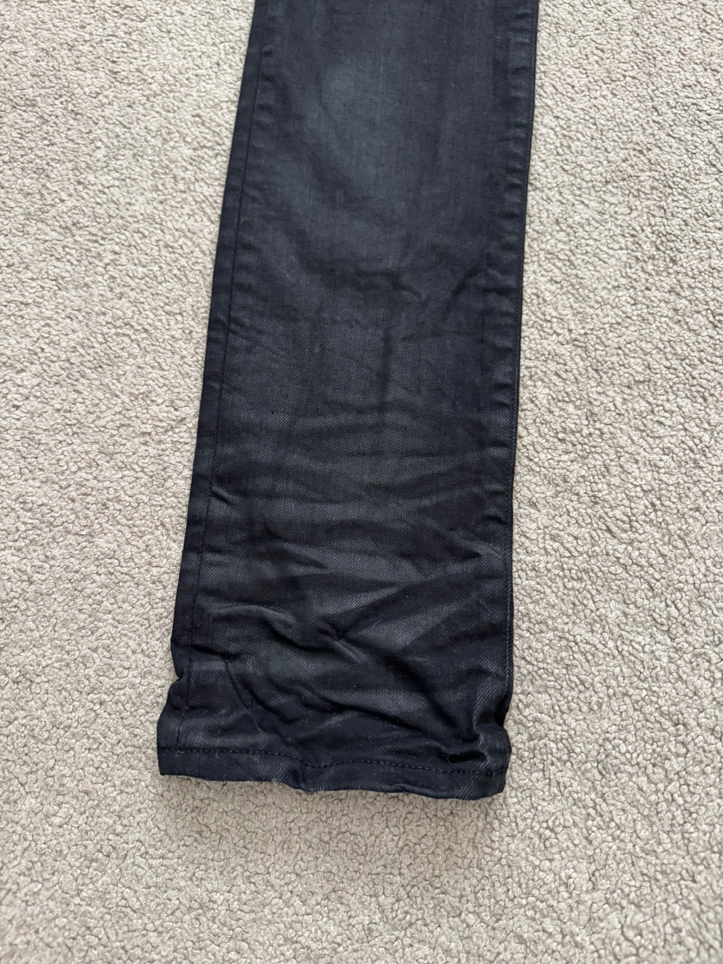 FW15 Saint Laurent by Hedi Slimane "Nightrider" Black Wax D02 Denim Jeans