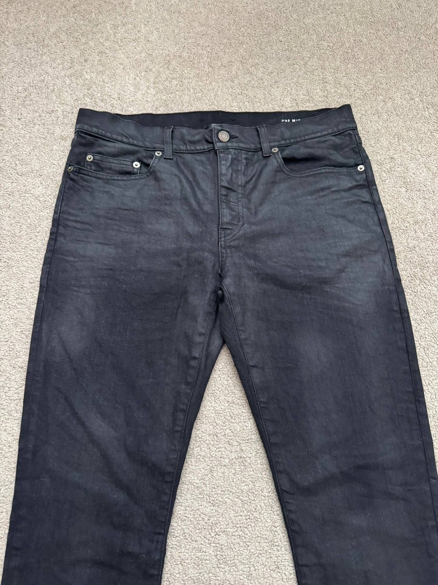FW15 Saint Laurent by Hedi Slimane "Nightrider" Black Wax D02 Denim Jeans