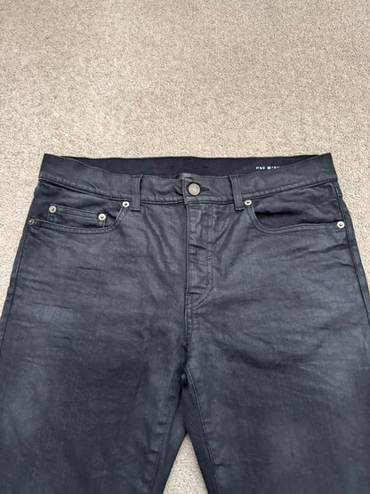 FW15 Saint Laurent by Hedi Slimane "Nightrider" Black Wax D02 Denim Jeans
