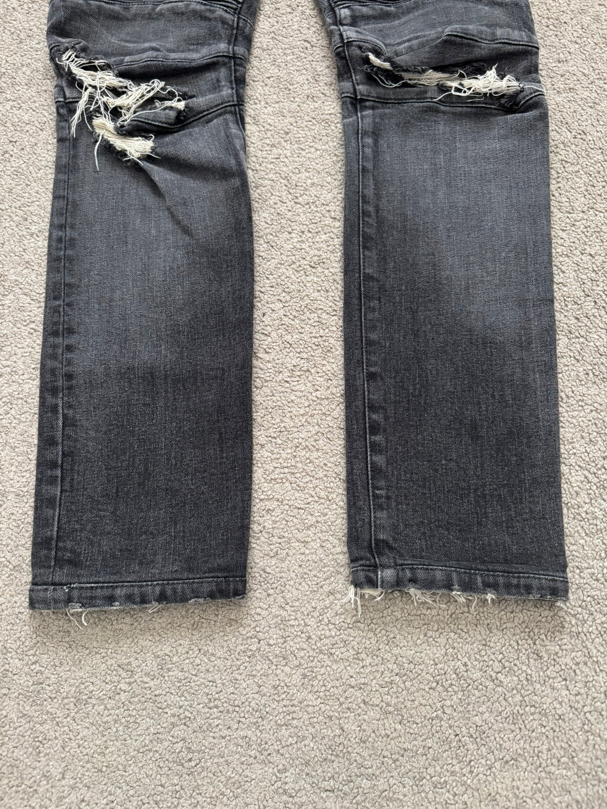 Balmain by Olivier Rousteing Distressed Zip Biker Denim Jeans