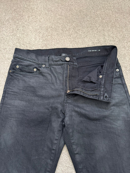 FW15 Saint Laurent by Hedi Slimane "Nightrider" Black Wax D02 Denim Jeans