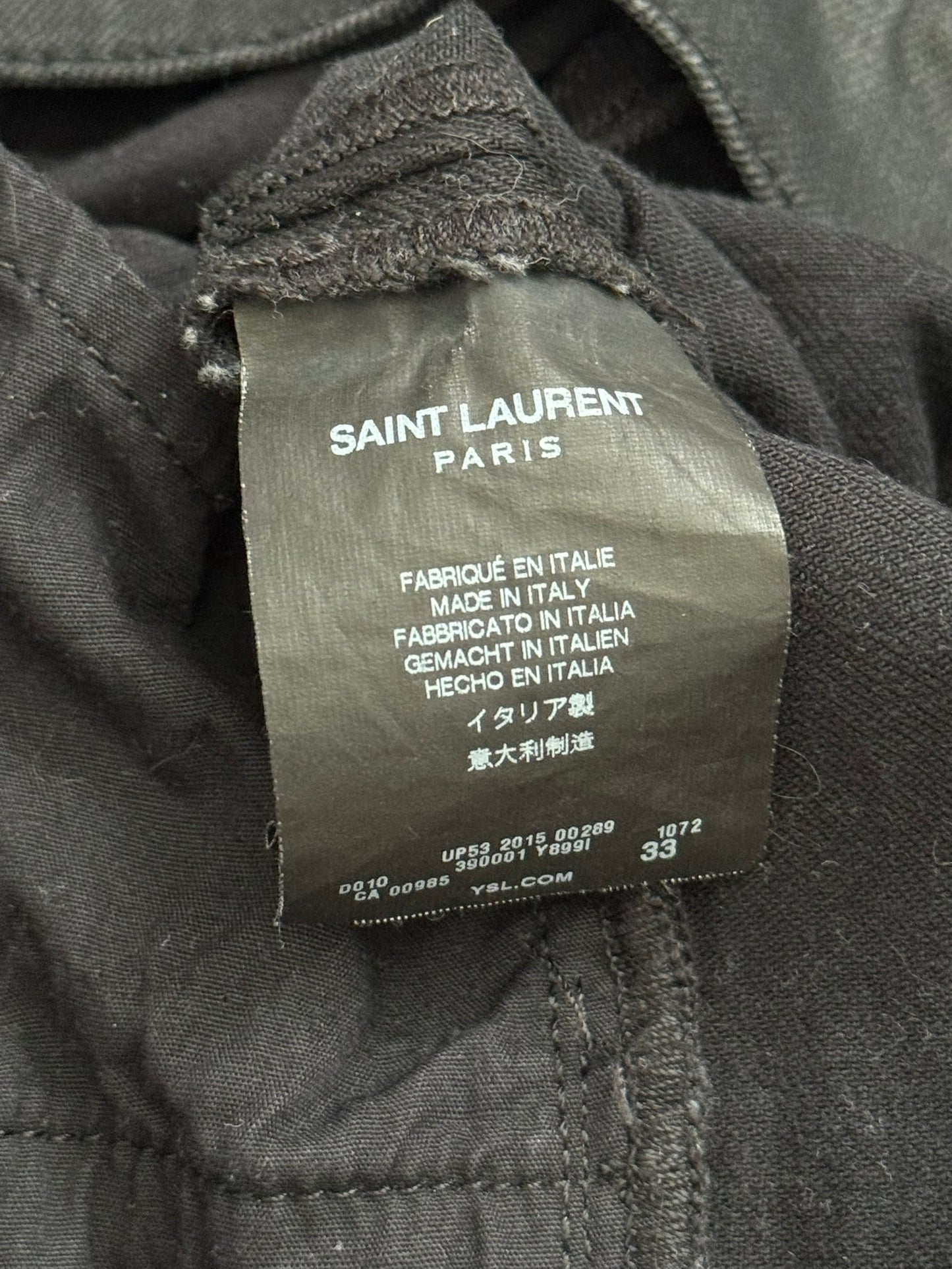 FW15 Saint Laurent by Hedi Slimane "Nightrider" Black Wax D02 Denim Jeans