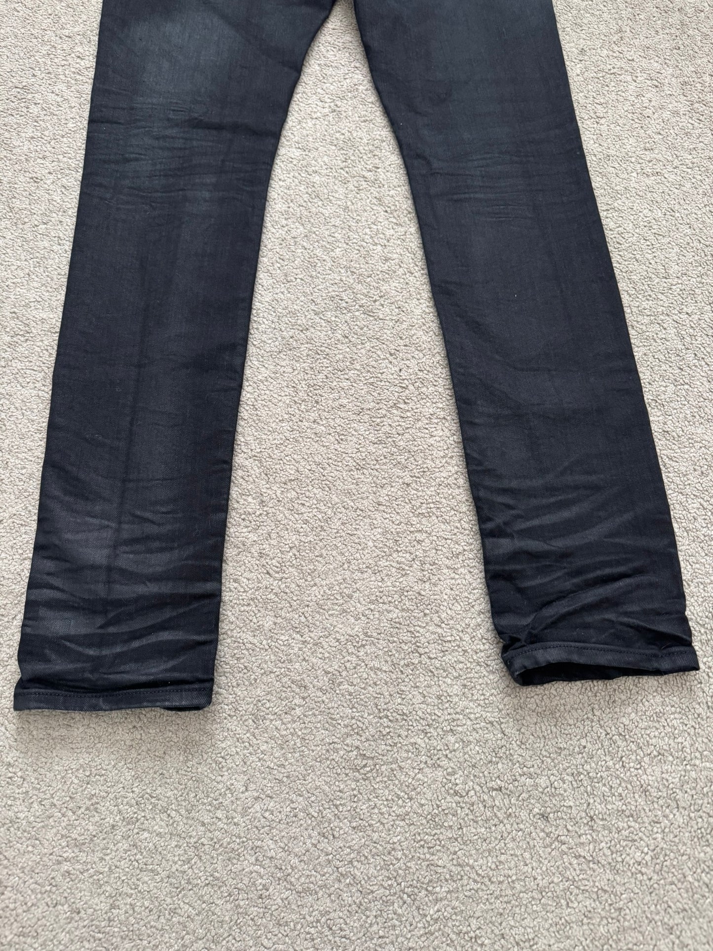 FW15 Saint Laurent by Hedi Slimane "Nightrider" Black Wax D02 Denim Jeans