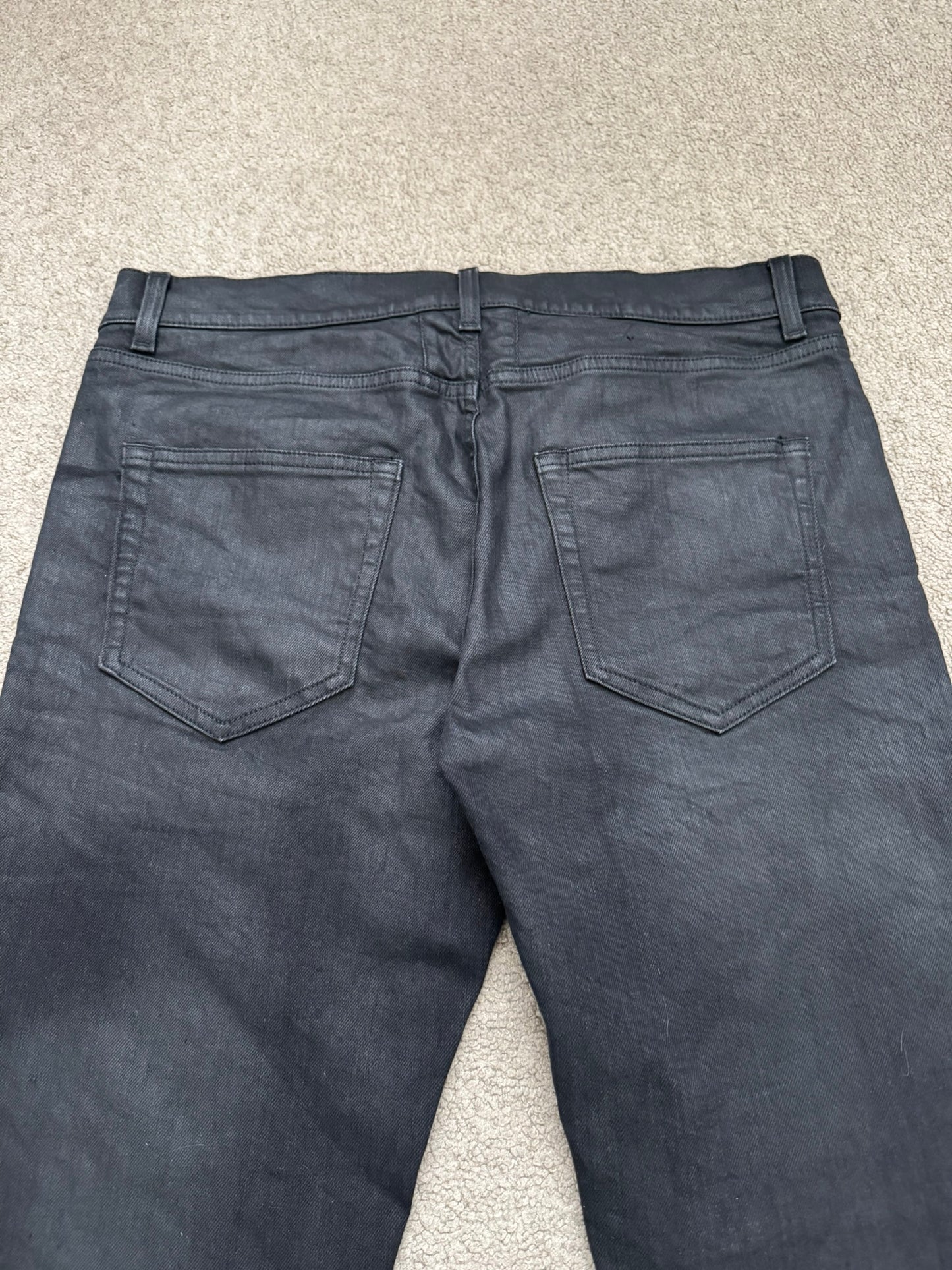 FW15 Saint Laurent by Hedi Slimane "Nightrider" Black Wax D02 Denim Jeans