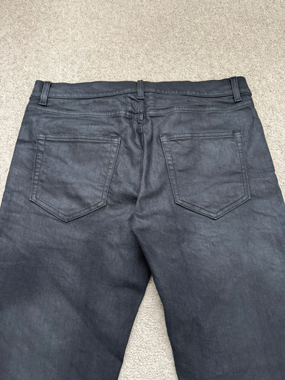 FW15 Saint Laurent by Hedi Slimane "Nightrider" Black Wax D02 Denim Jeans