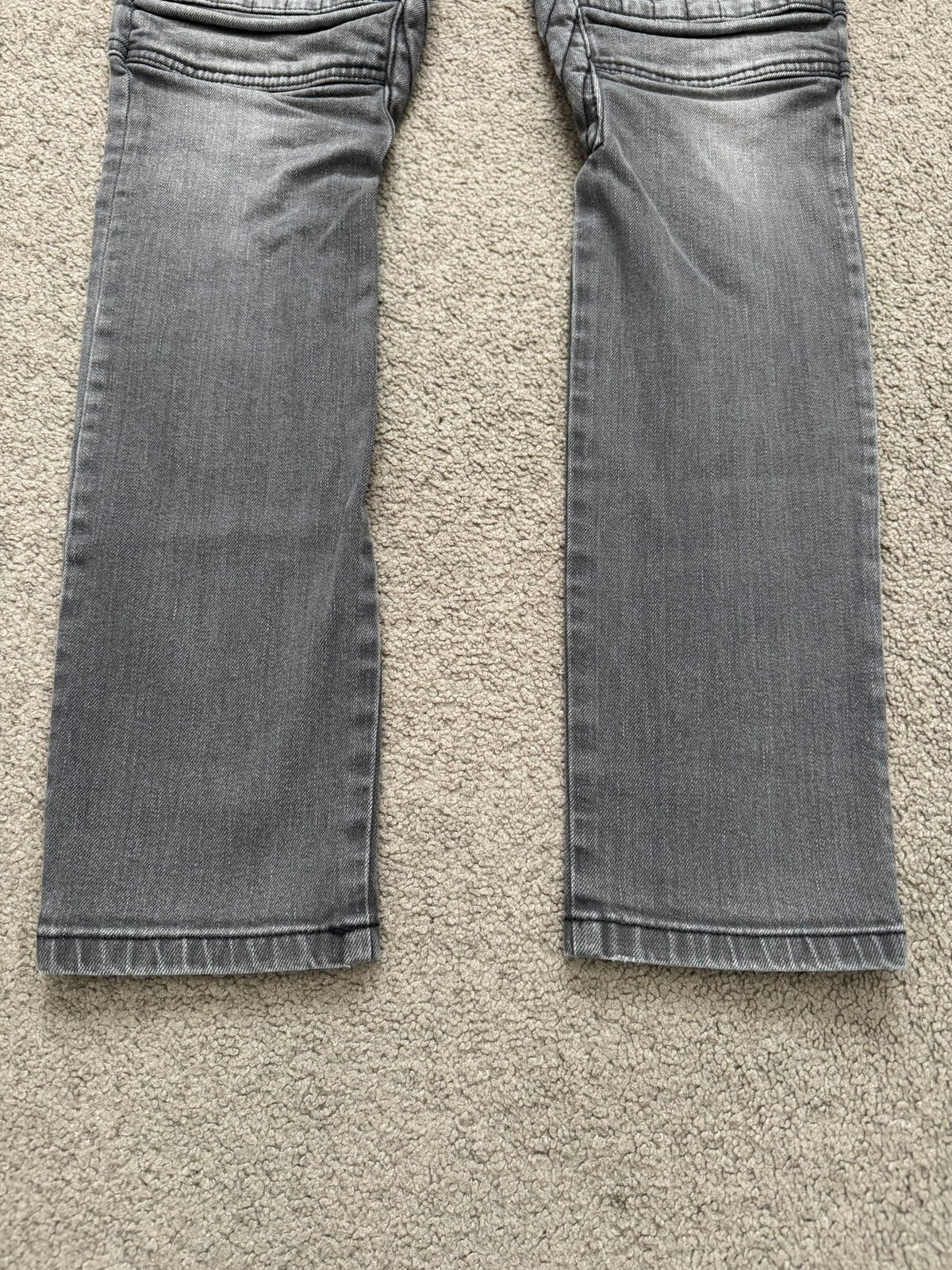 FW15 Balmain by Olivier Rousteing Quilted Zip Biker Denim Jeans