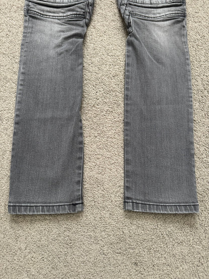 FW15 Balmain by Olivier Rousteing Quilted Zip Biker Denim Jeans