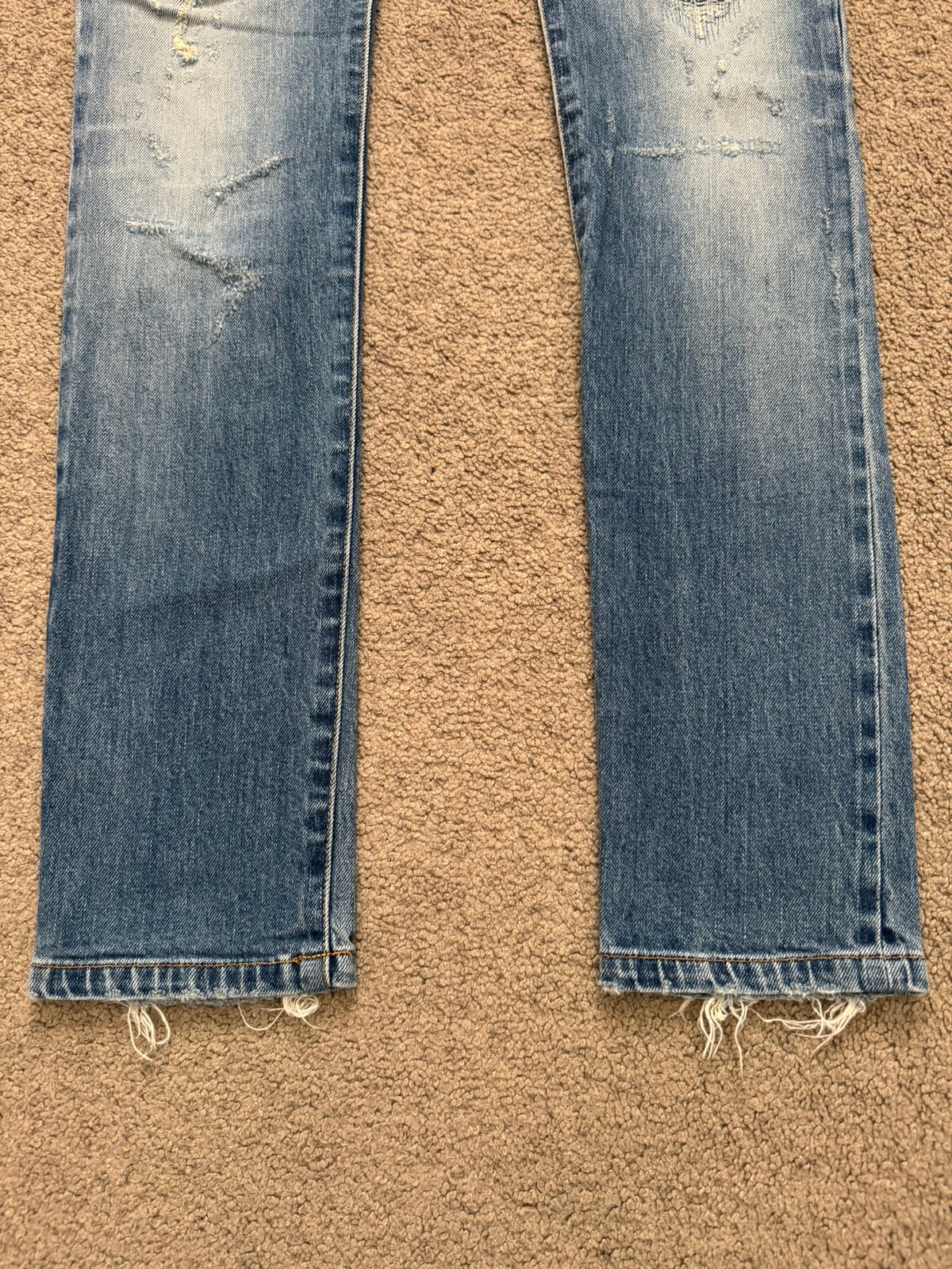 SS17 Balmain by Olivier Rousteing Repaired Zip Biker Denim Jeans