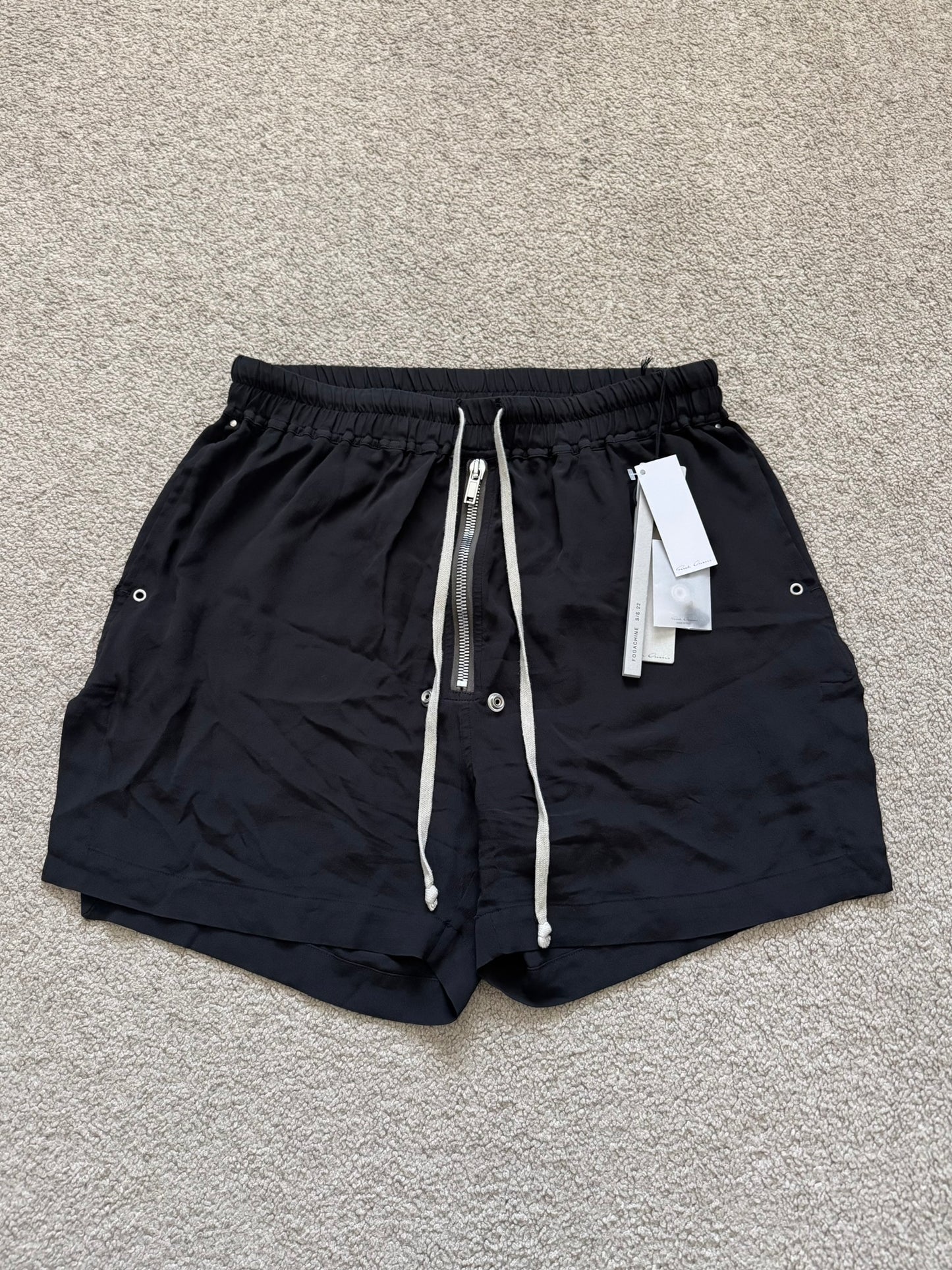 SS22 Rick Owens Mainline "Fogachine" Silk Bela Boxer Shorts