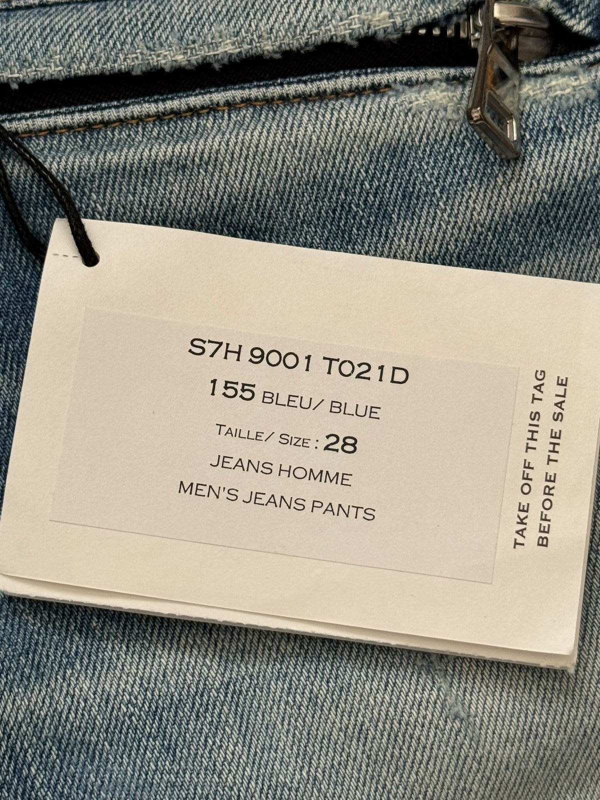 SS17 Balmain by Olivier Rousteing Repaired Zip Biker Denim Jeans