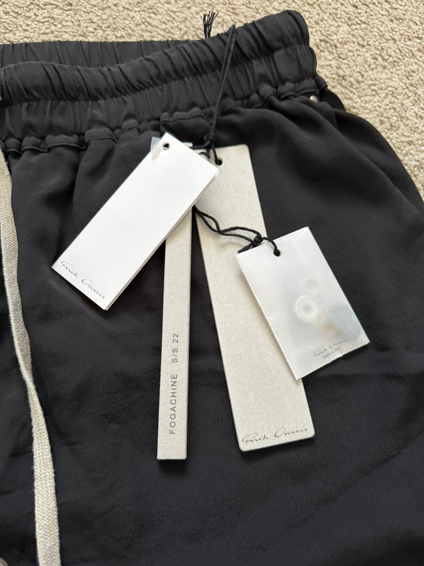 SS22 Rick Owens Mainline "Fogachine" Silk Bela Boxer Shorts