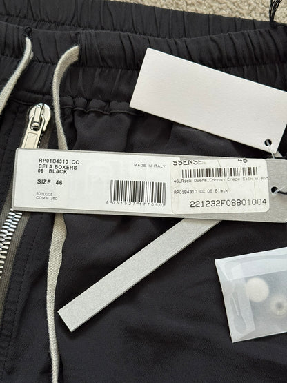 SS22 Rick Owens Mainline "Fogachine" Silk Bela Boxer Shorts