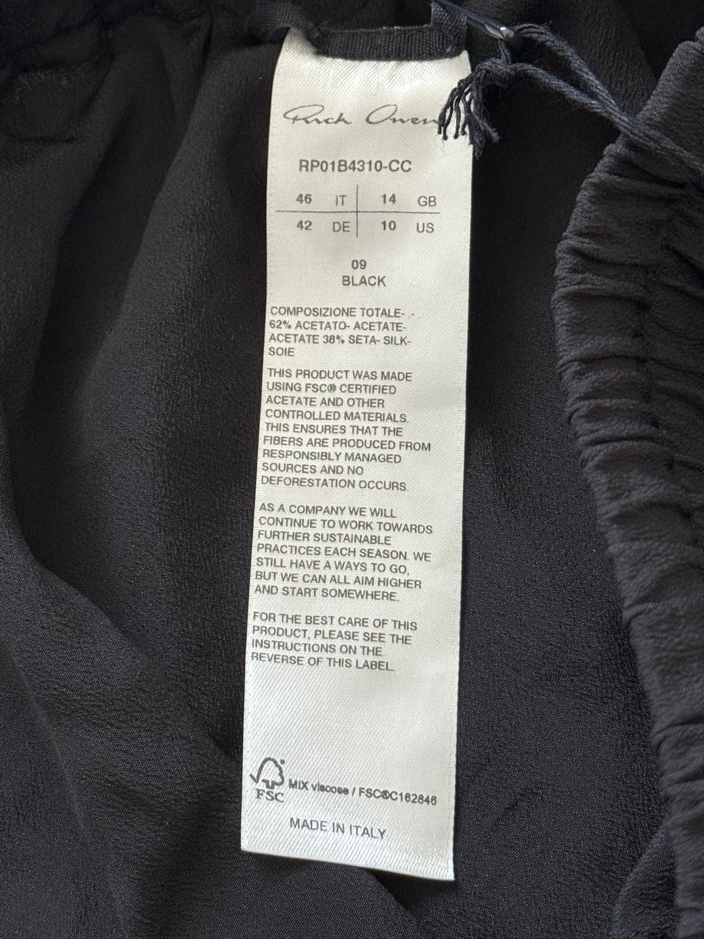 SS22 Rick Owens Mainline "Fogachine" Silk Bela Boxer Shorts