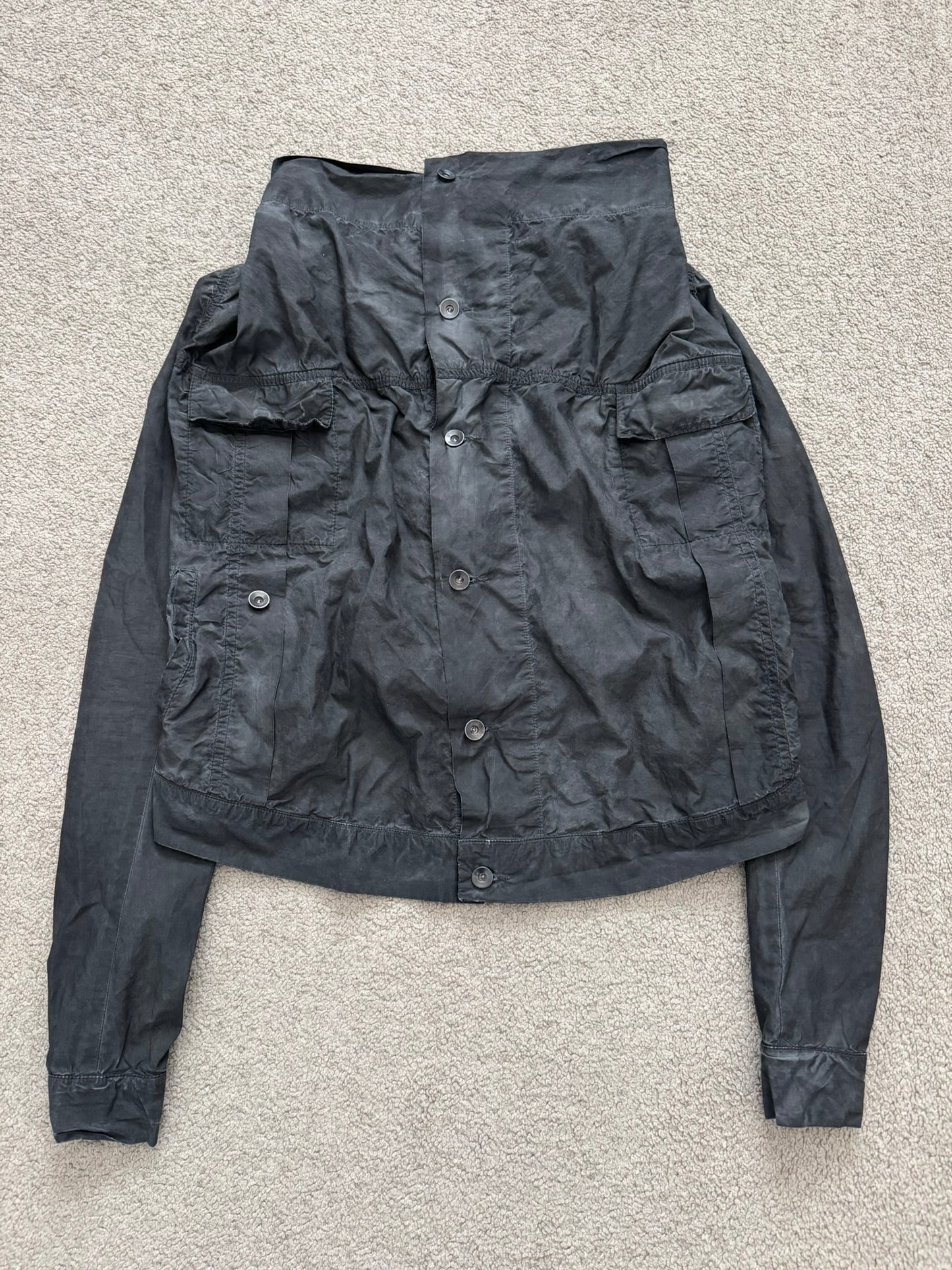 SS09 Rick Owens DRKSHDW "Strutter" High Neck Cropped Jacket