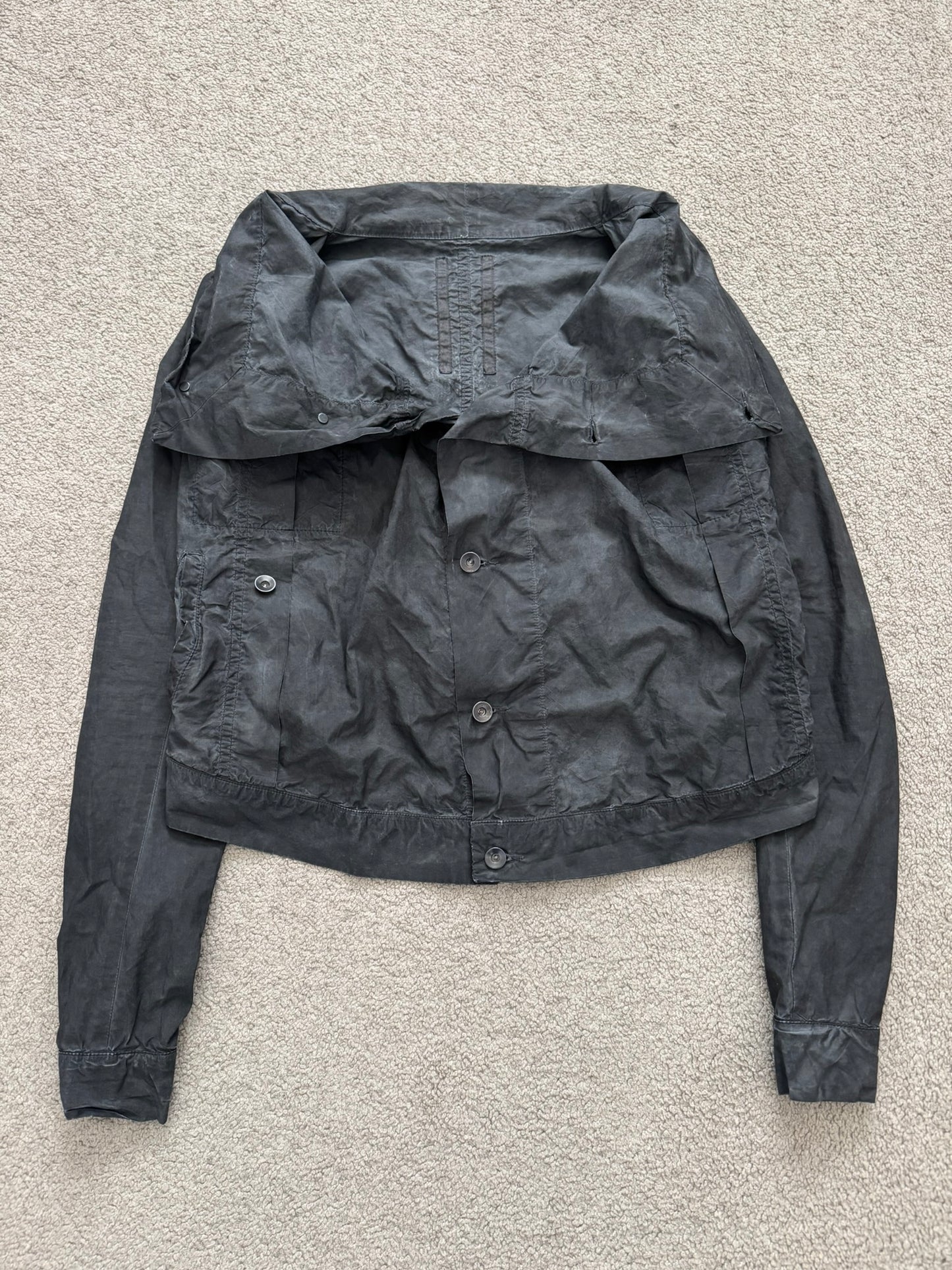 SS09 Rick Owens DRKSHDW "Strutter" High Neck Cropped Jacket