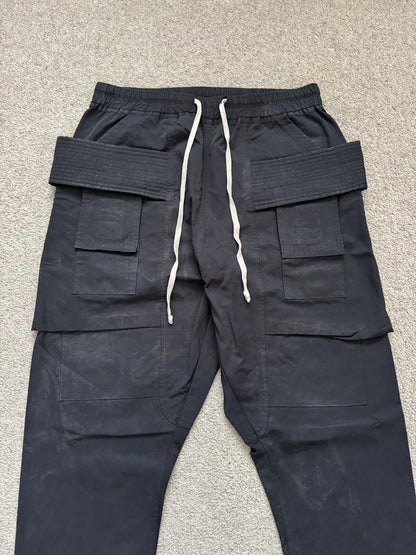 SS17 Rick Owens DRKSHDW Black Nylon Creatch Cargo Pants