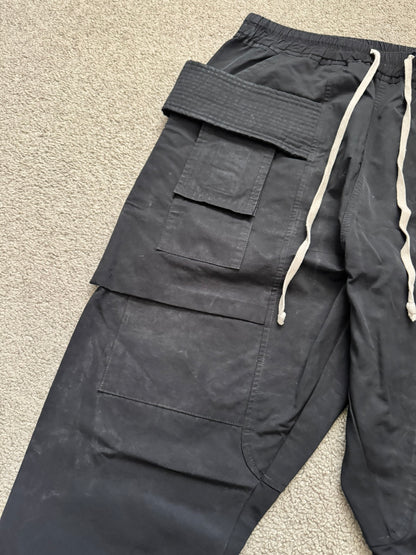 SS17 Rick Owens DRKSHDW Black Nylon Creatch Cargo Pants