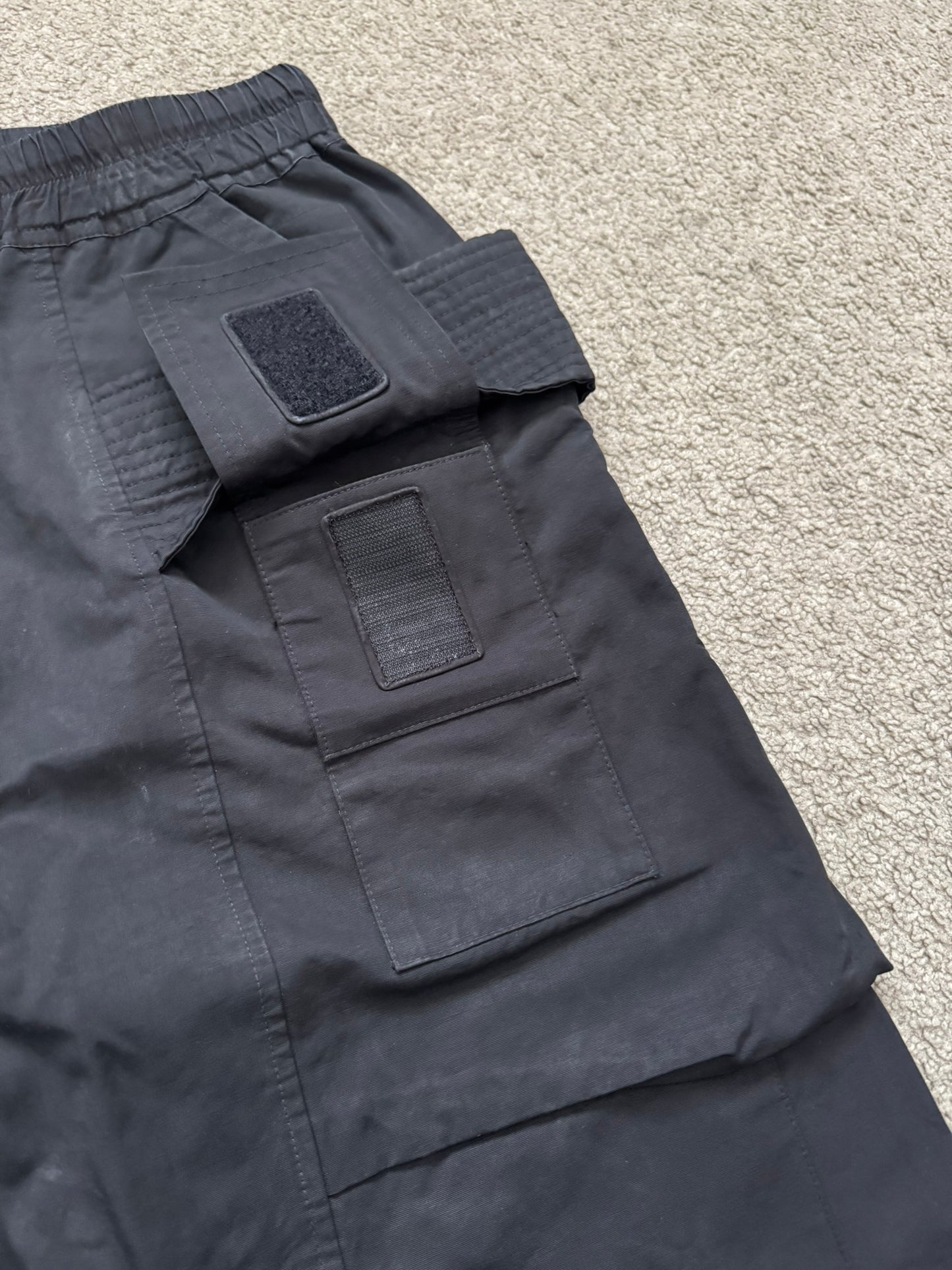 SS17 Rick Owens DRKSHDW Black Nylon Creatch Cargo Pants