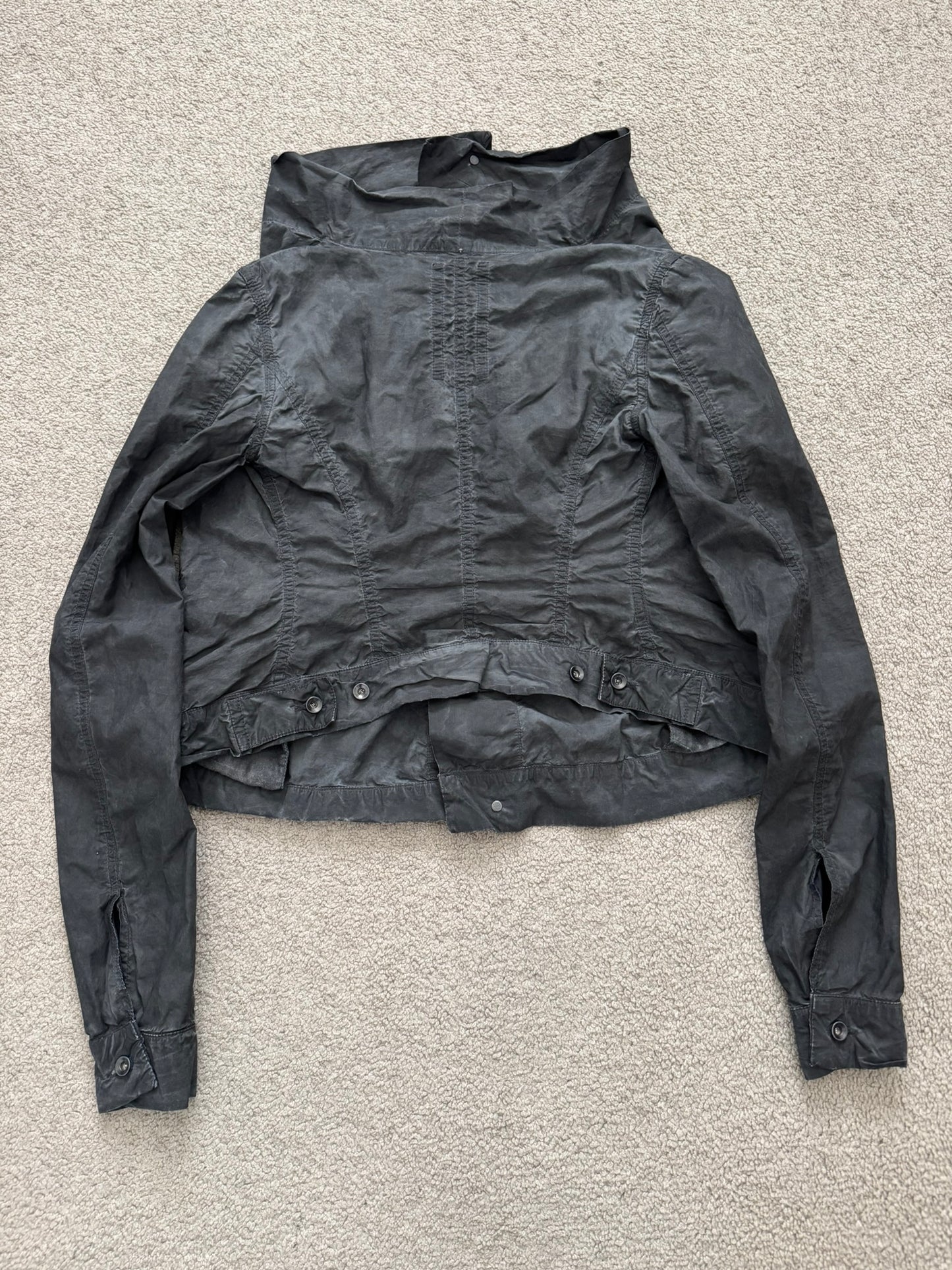 SS09 Rick Owens DRKSHDW "Strutter" High Neck Cropped Jacket