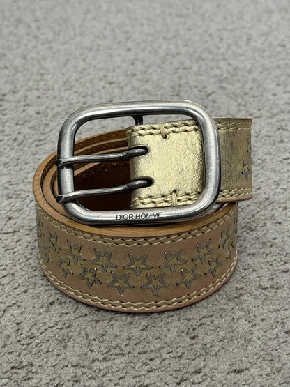 SS06 Dior Homme by Hedi Slimane Gold Star Studded Belt