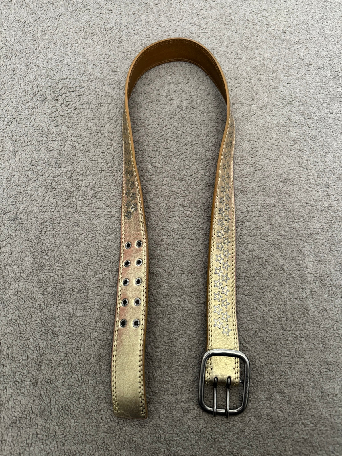 SS06 Dior Homme by Hedi Slimane Gold Star Studded Belt