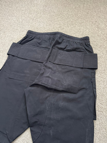 SS17 Rick Owens DRKSHDW Black Nylon Creatch Cargo Pants