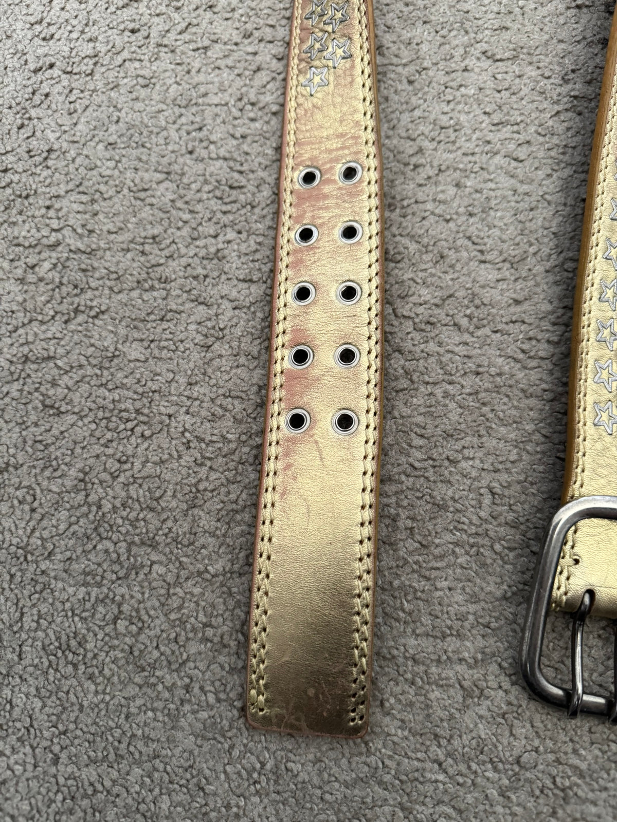 SS06 Dior Homme by Hedi Slimane Gold Star Studded Belt