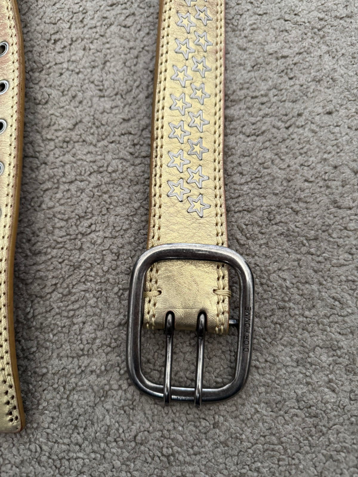 SS06 Dior Homme by Hedi Slimane Gold Star Studded Belt