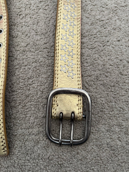 SS06 Dior Homme by Hedi Slimane Gold Star Studded Belt