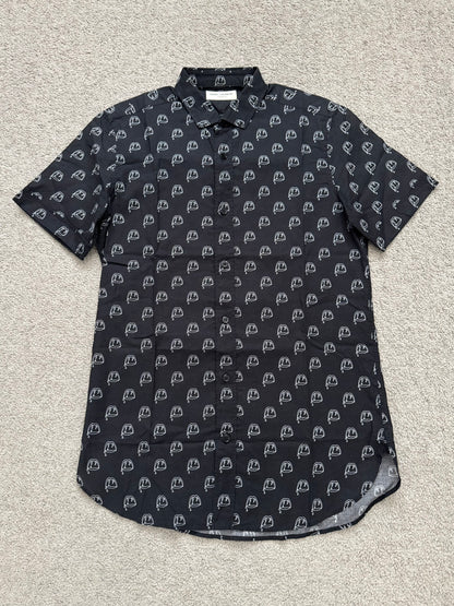 FW13 Saint Laurent by Hedi Slimane Blood Luster Button Up Short Sleeve Shirt