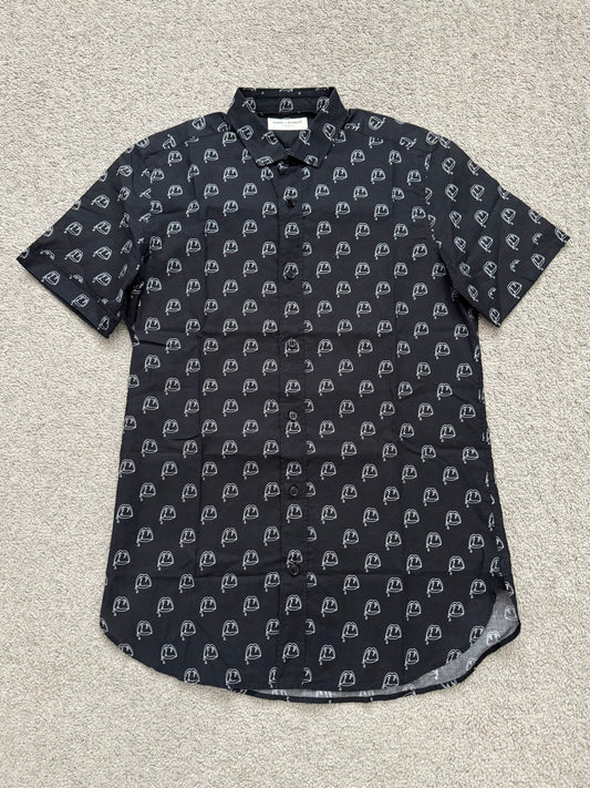 FW13 Saint Laurent by Hedi Slimane Blood Luster Button Up Short Sleeve Shirt