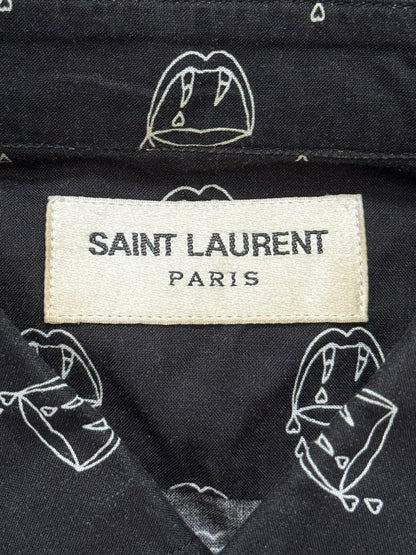 FW13 Saint Laurent by Hedi Slimane Blood Luster Button Up Short Sleeve Shirt