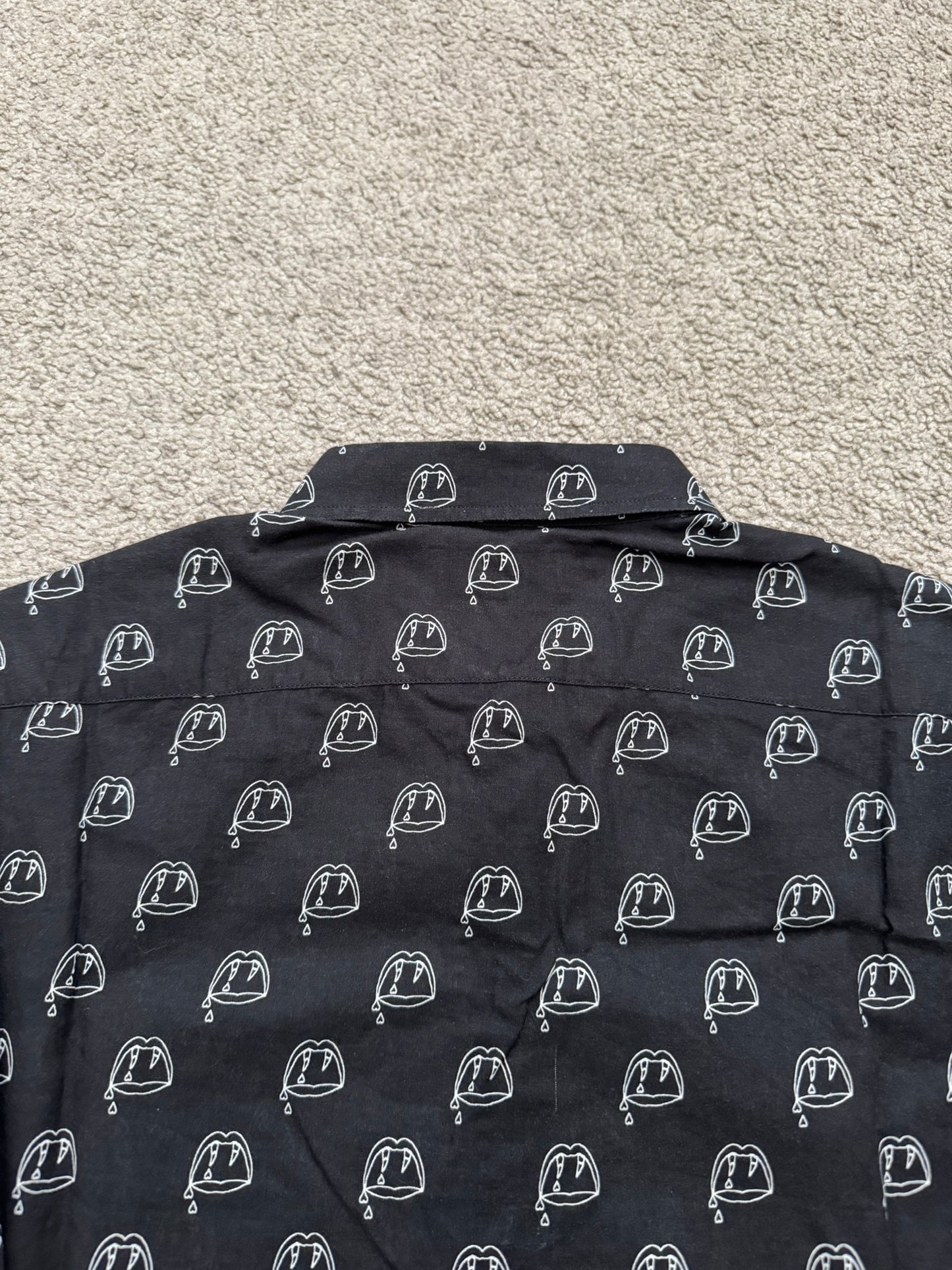 FW13 Saint Laurent by Hedi Slimane Blood Luster Button Up Short Sleeve Shirt