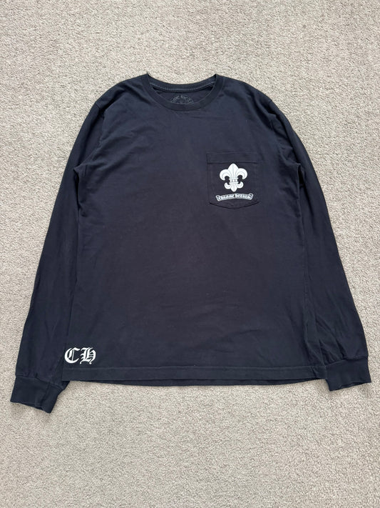 Chrome Hearts Fleur & Scroll Logo Long Sleeve T Shirt