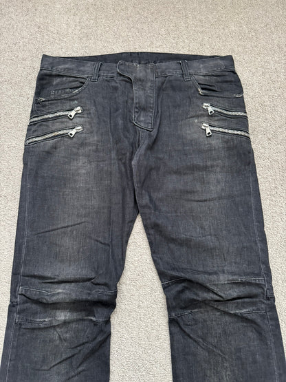 FW11 Balmain by Christophe Decarnin 4 Zip Biker Denim Jeans