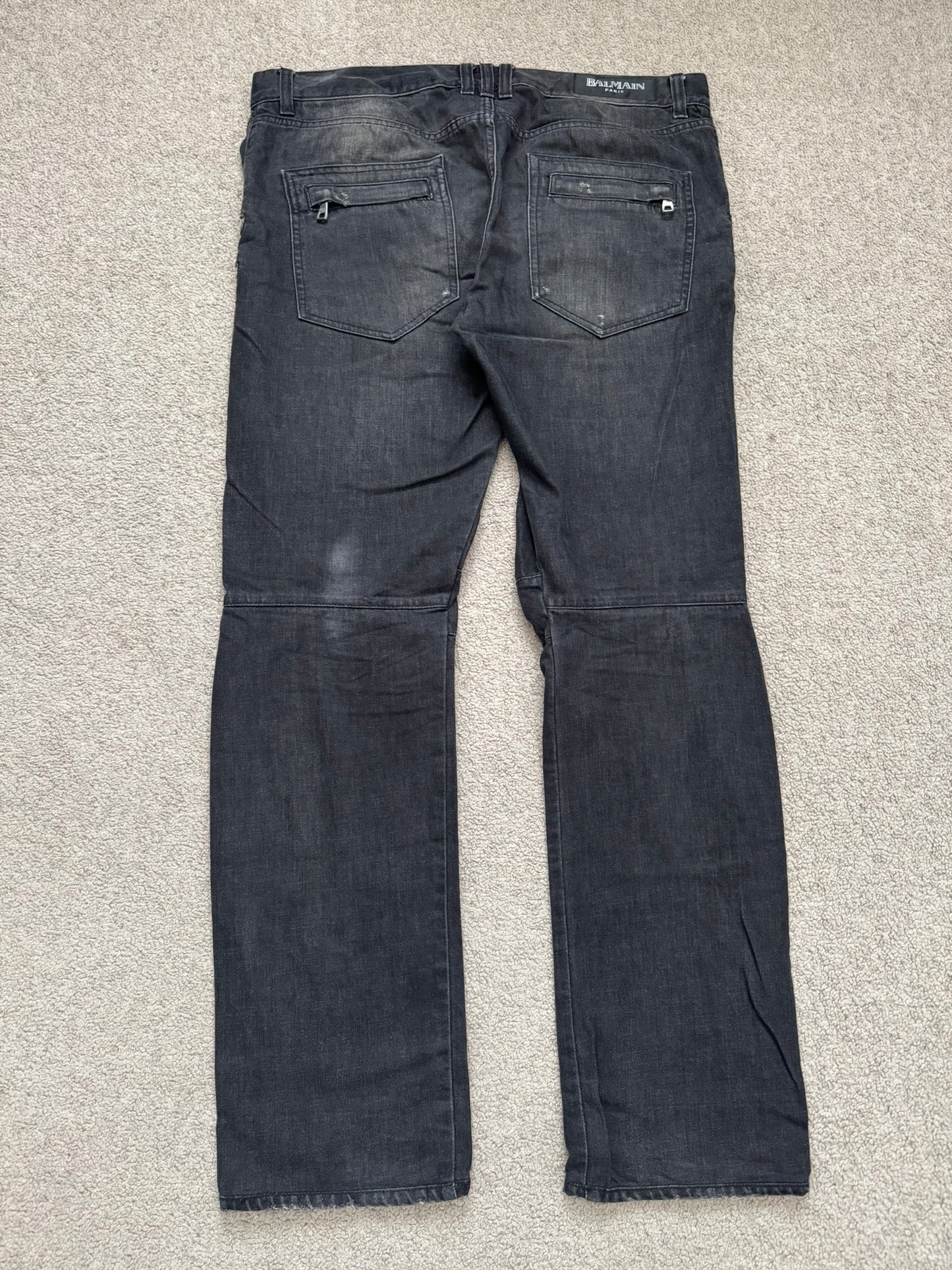 FW11 Balmain by Christophe Decarnin 4 Zip Biker Denim Jeans
