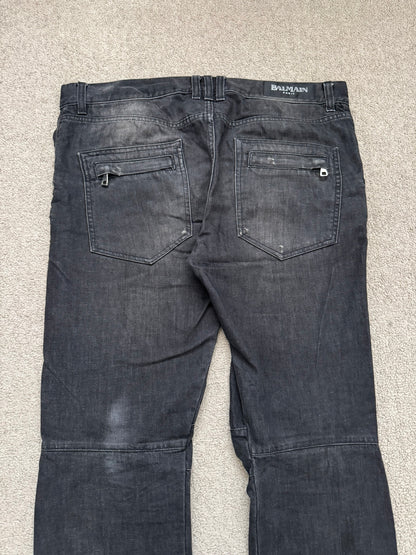 FW11 Balmain by Christophe Decarnin 4 Zip Biker Denim Jeans