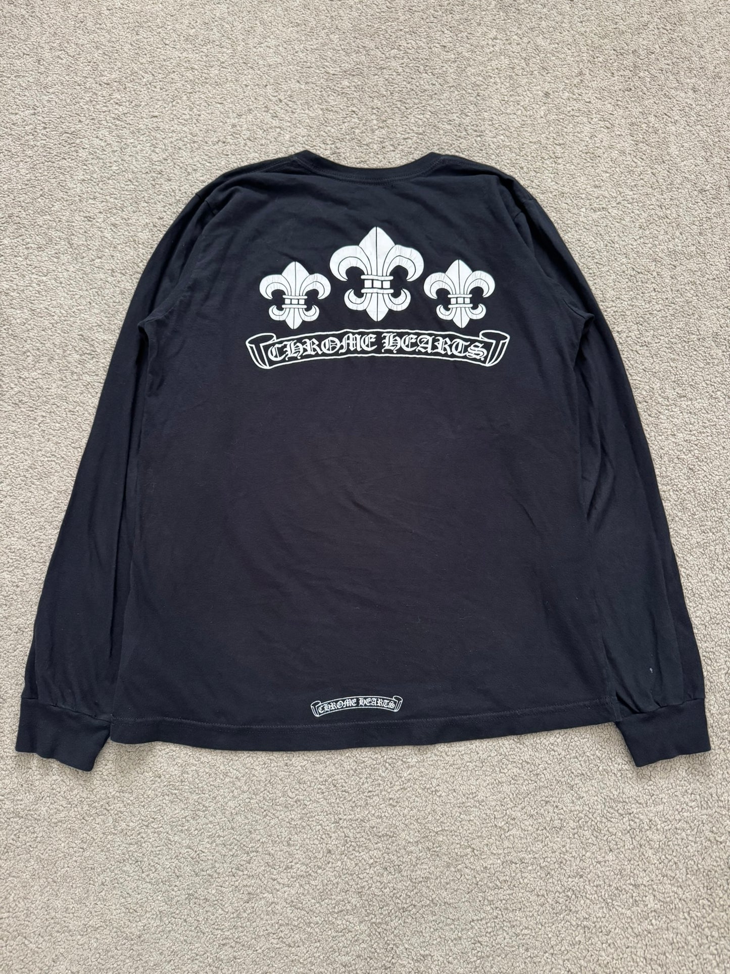 Chrome Hearts Fleur & Scroll Logo Long Sleeve T Shirt