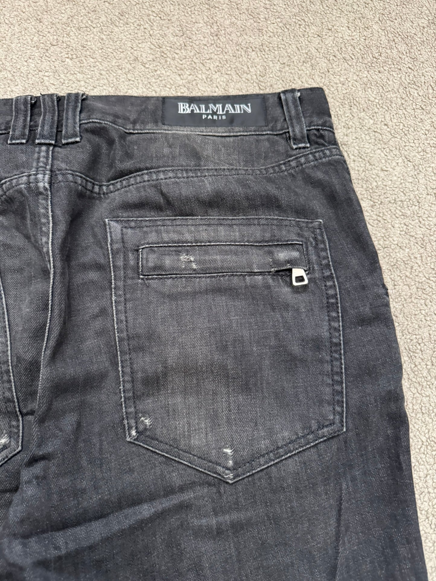 FW11 Balmain by Christophe Decarnin 4 Zip Biker Denim Jeans