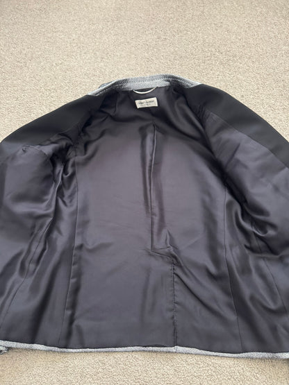 FW13 Saint Laurent by Hedi Slimane Silver Smoking Blazer Jacket