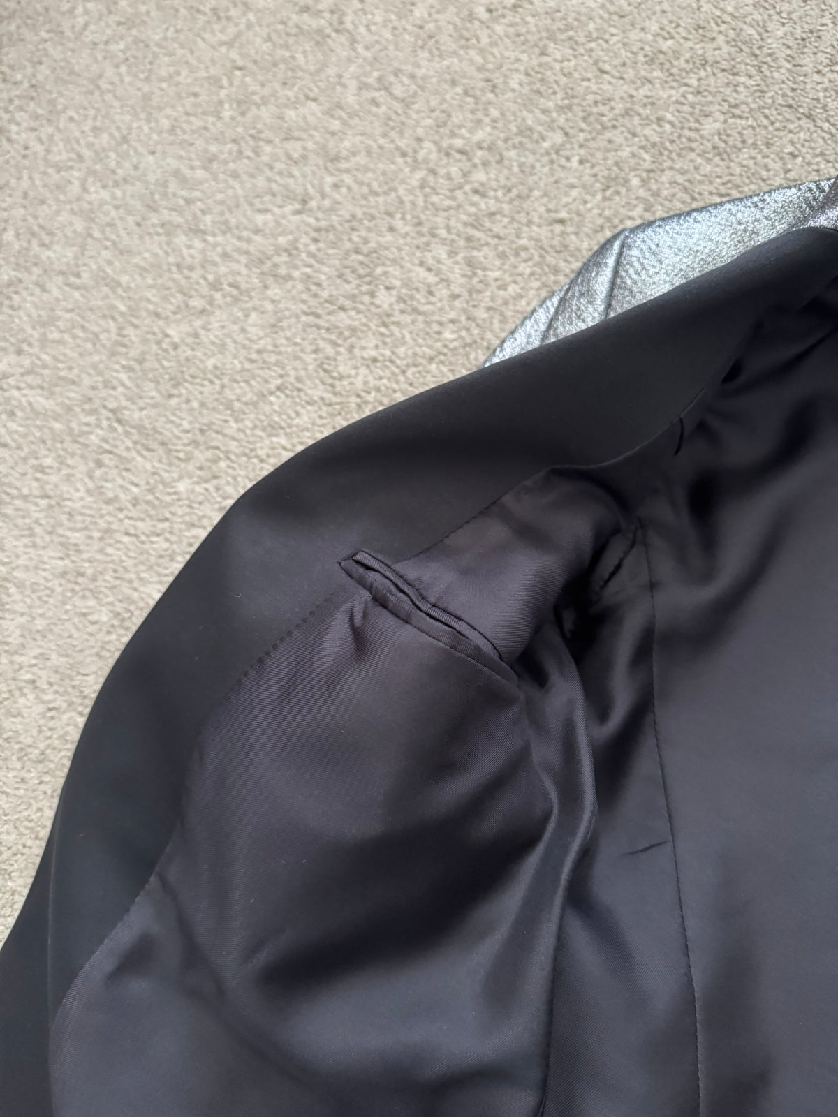 FW13 Saint Laurent by Hedi Slimane Silver Smoking Blazer Jacket