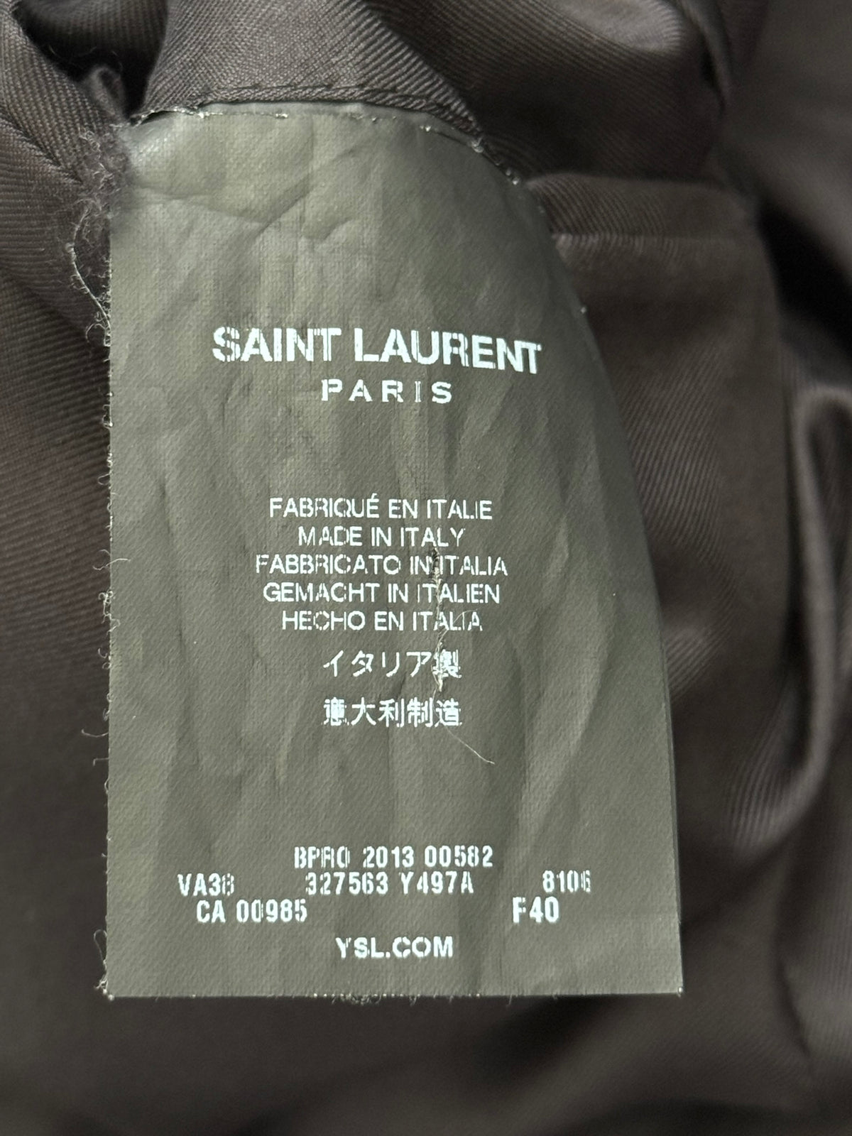 FW13 Saint Laurent by Hedi Slimane Silver Smoking Blazer Jacket