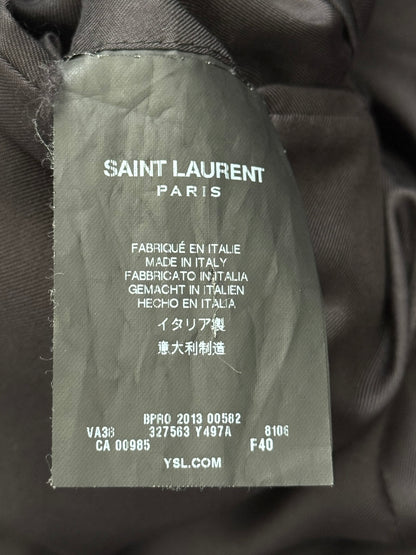 FW13 Saint Laurent by Hedi Slimane Silver Smoking Blazer Jacket
